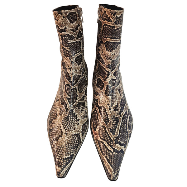 ZINDA, spitze Stiefelette mit Snakeprint