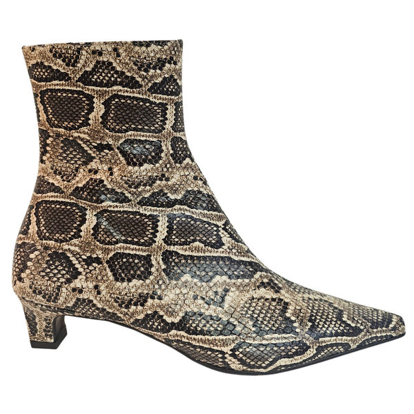 ZINDA, spitze Stiefelette mit Snakeprint