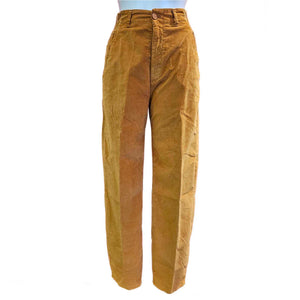European Culture, Highwaist Hose, Karottenform in Currygelb