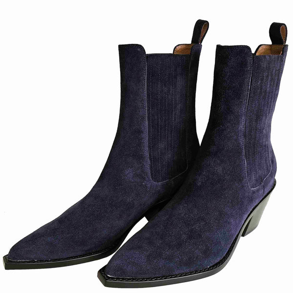 Lola Cruz, spitze Stiefelette in Dunkelblau