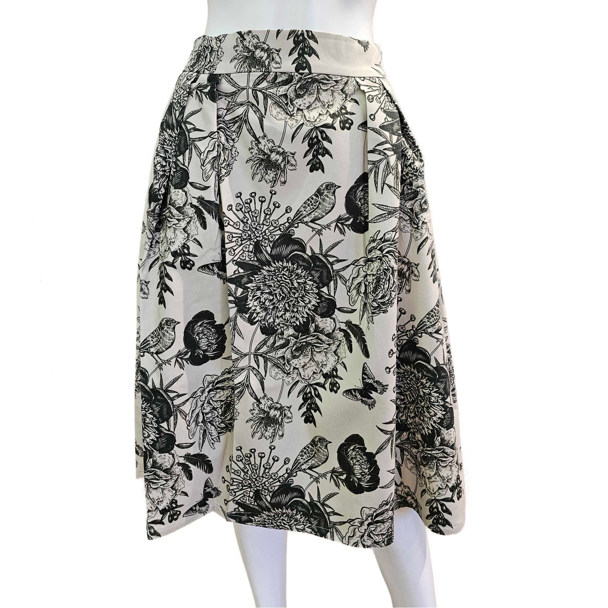 Marianna Déri, Rock Hanna Skirt Bird in Beige-Olivgrün