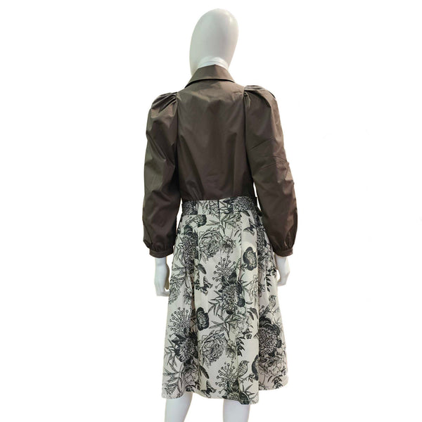 Marianna Déri, Rock Hanna Skirt Bird in Beige-Olivgrün