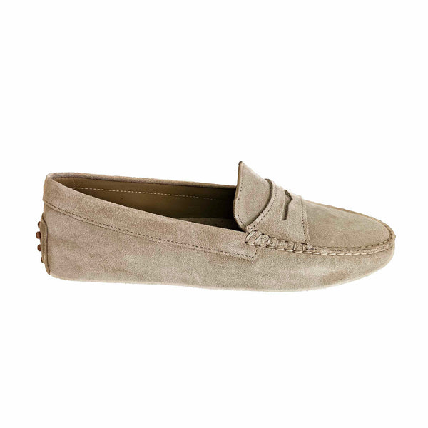 Milliways, sandfarbene Wildleder-Slipper mit Noppen