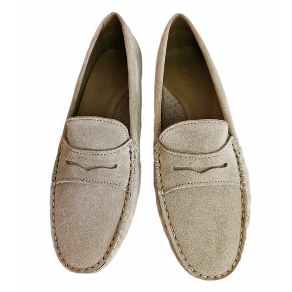 Milliways, sandfarbene Wildleder-Slipper mit Noppen