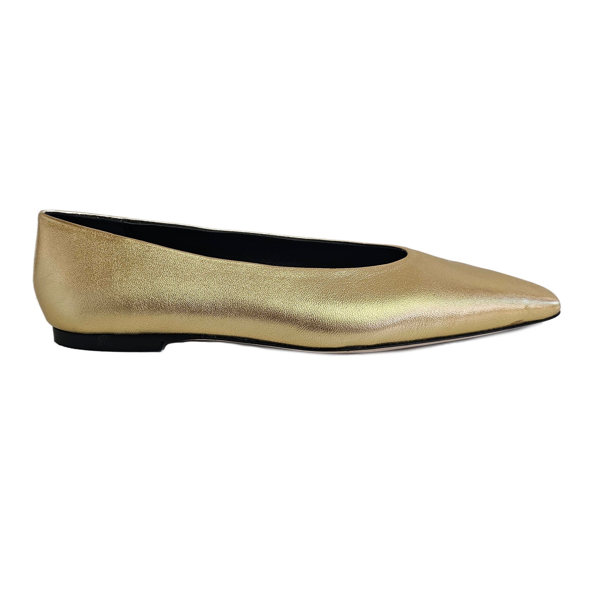 ODARE, Perlatoleder-Ballerina in Gold