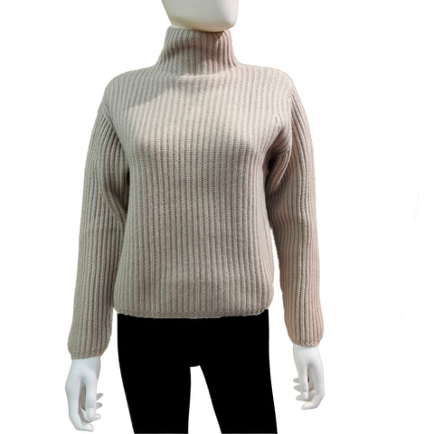 Pur Schön, camelfarbener Cashmere-Pullover mit Turtleneck