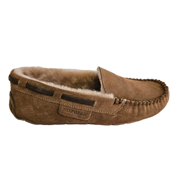 Shepherd, Mirre, cognacfarbener Loafer-Hausschuh aus Wildleder