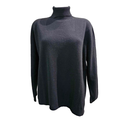 Vanisé, weit geschnittener Rollkragenpullover in Schwarz