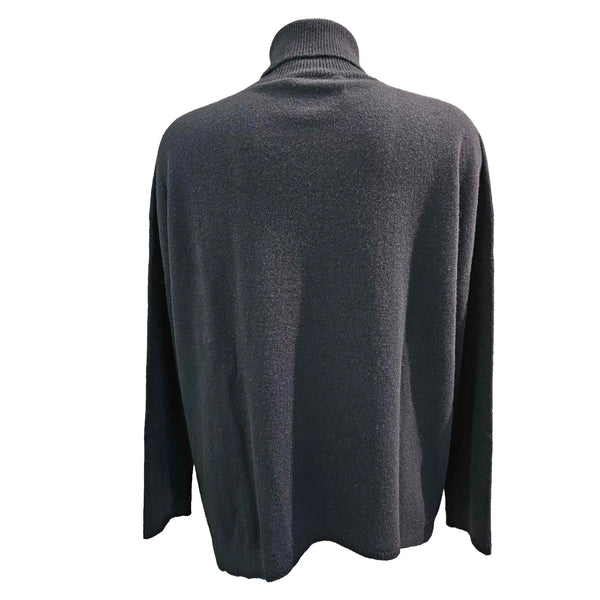 Vanisé, weit geschnittener Rollkragenpullover in Schwarz