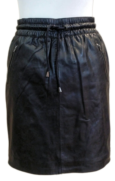 BTF, schwarzer Lederrock aus Lammnappa
