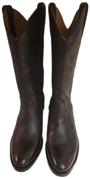 Perlita Peaches, Cowboystiefel aus weichem Leder in Schwarz