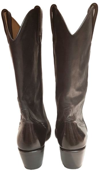 Perlita Peaches, Cowboystiefel aus weichem Leder in Schwarz