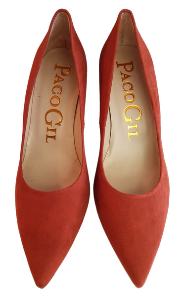 Paco Gil, Wildleder-Pumps in Terracotta