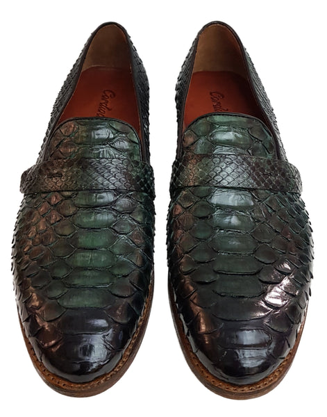 Cordwainer, rahmengenähter Loafer in Flaschengrün