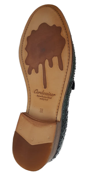 Cordwainer, rahmengenähter Loafer in Flaschengrün