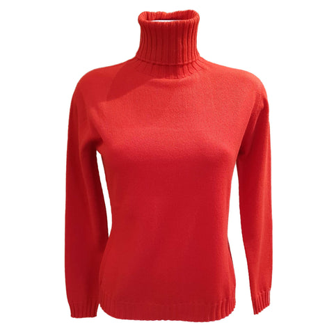 Tabaroni, Cashmere-Rollkragenpullover in Rot