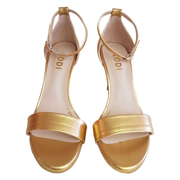 Lodi, Sandalette aus Perlatoleder in Gold