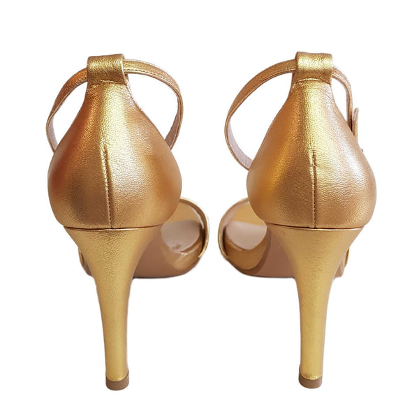 Lodi, Sandalette aus Perlatoleder in Gold