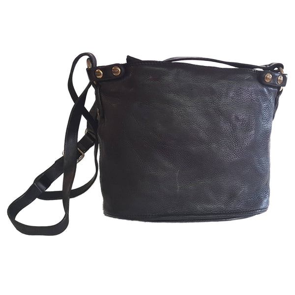 Campomaggi, Bucket Bag, schwarze Umhängetasche