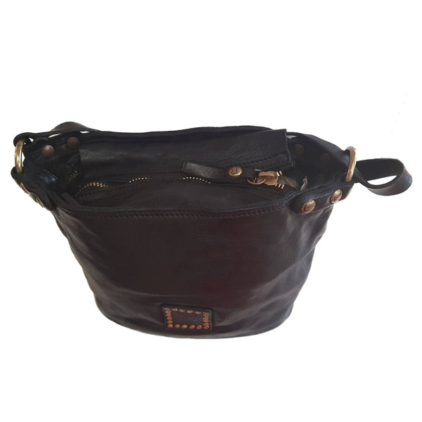 Campomaggi, Bucket Bag, schwarze Umhängetasche