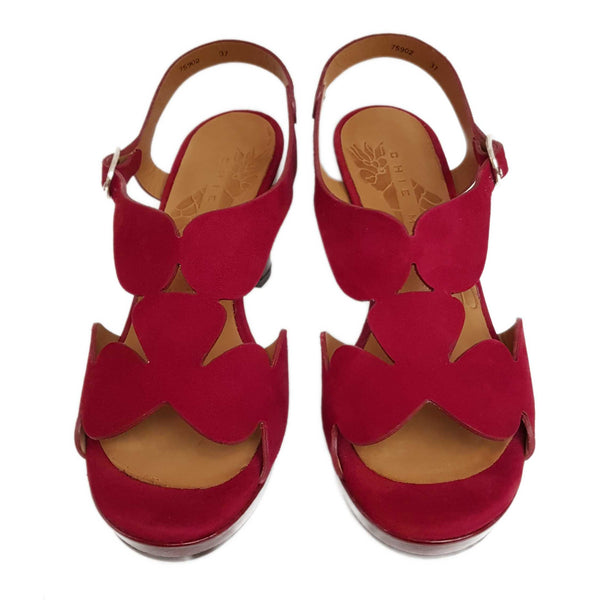 Chie Mihara, Eita, Plateau-Sandalette in Kirschrot