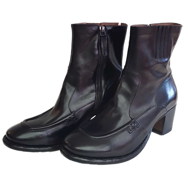 Cordwainer, schwarze Stiefelette mit Paspelierung