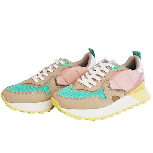 Duuo, vegane Sneaker in Mint-Beige-Rosé