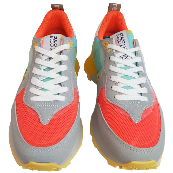 Duuo, vegane Sneaker in Neon-Orange Grau