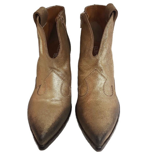 Cowboy-Stiefelette von Elena Iachi in Gold im Vintage-Look