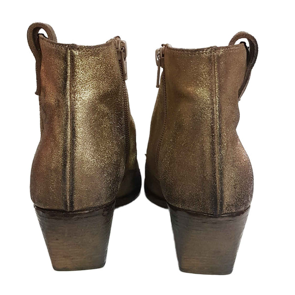 Cowboy-Stiefelette von Elena Iachi in Gold im Vintage-Look