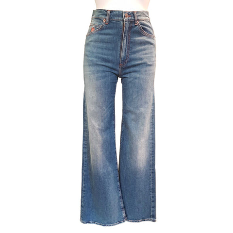 European Culture, Jeans mit Schlag in Used-Blue