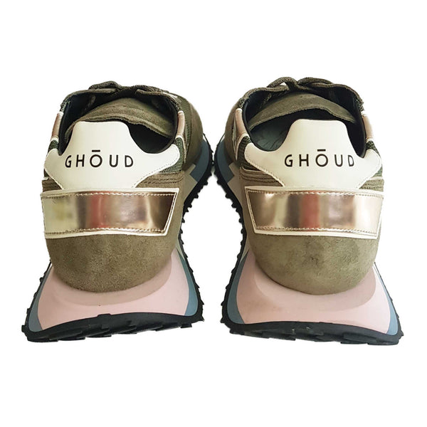 Ghōud, Sneaker in Olivgrün mit Platinumakzenten