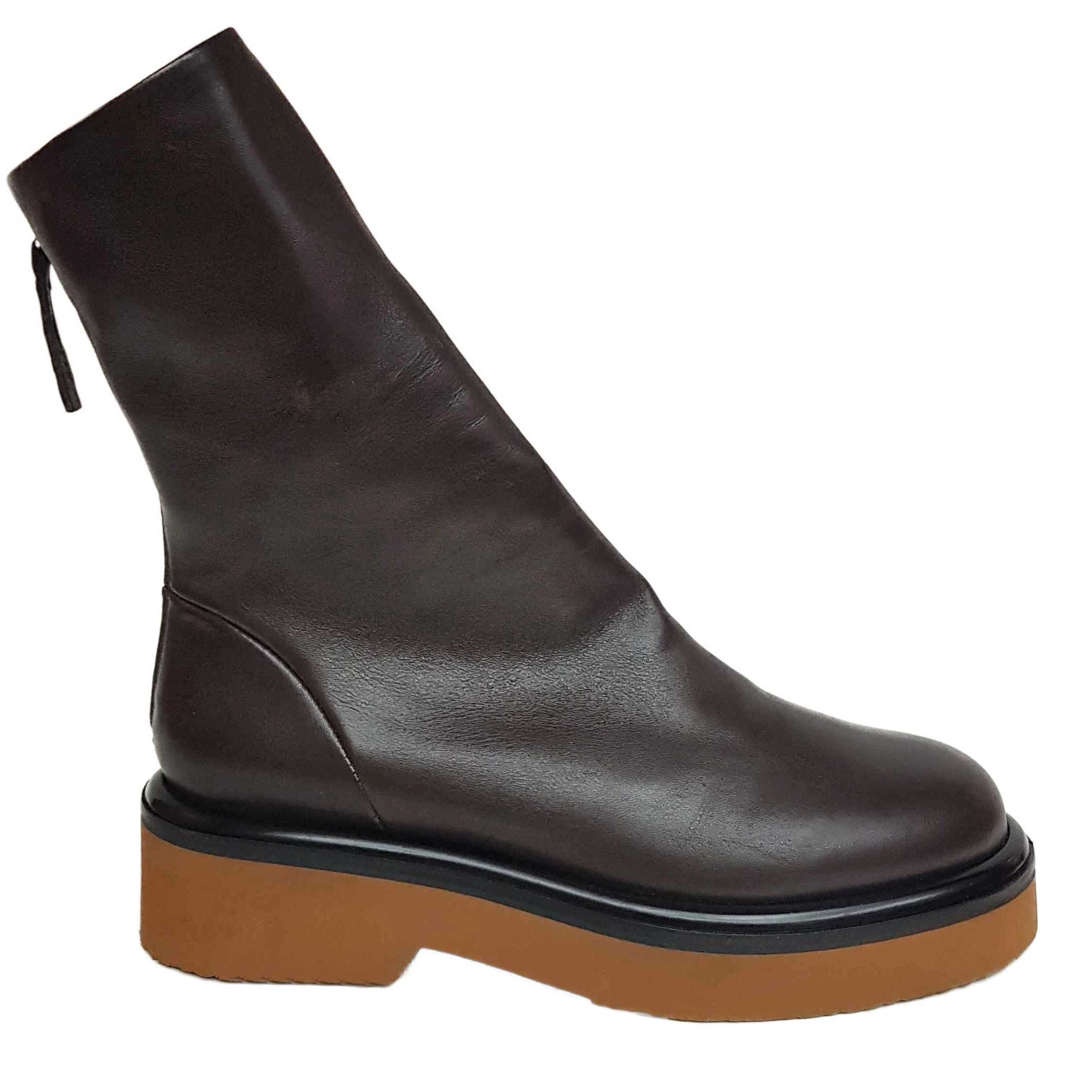 Halmanera, dunkelbraune Stiefelette mit hohem Schaft