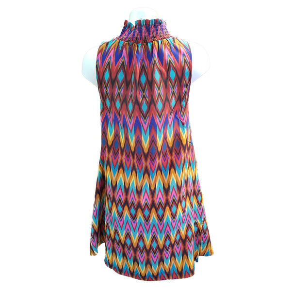 Joyce & Girls, Palermo, buntes Seidenkleid mit Zick-Zackmuster