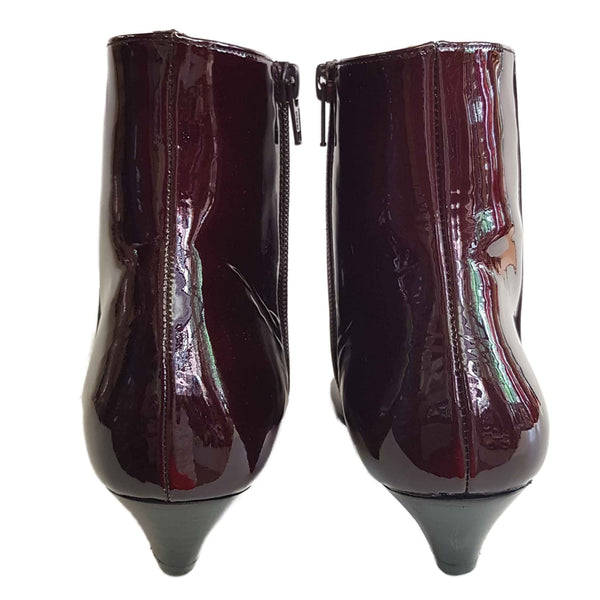 Kirén, spitze Lacklederstiefelette in Brandybraun