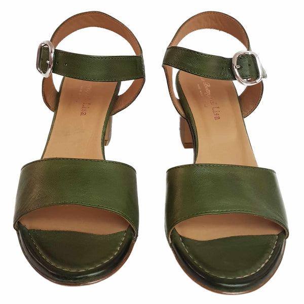 La Bottega di Lisa , Sandalette in Moosgrün