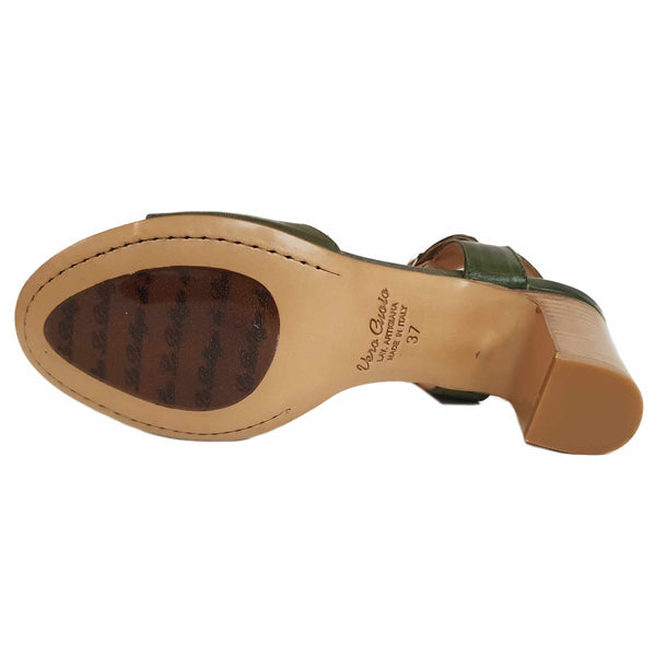 La Bottega di Lisa , Sandalette in Moosgrün