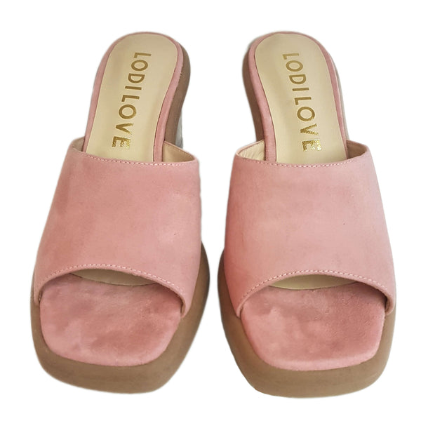 Lodi Love, Wildleder-Pantolette in Rosa