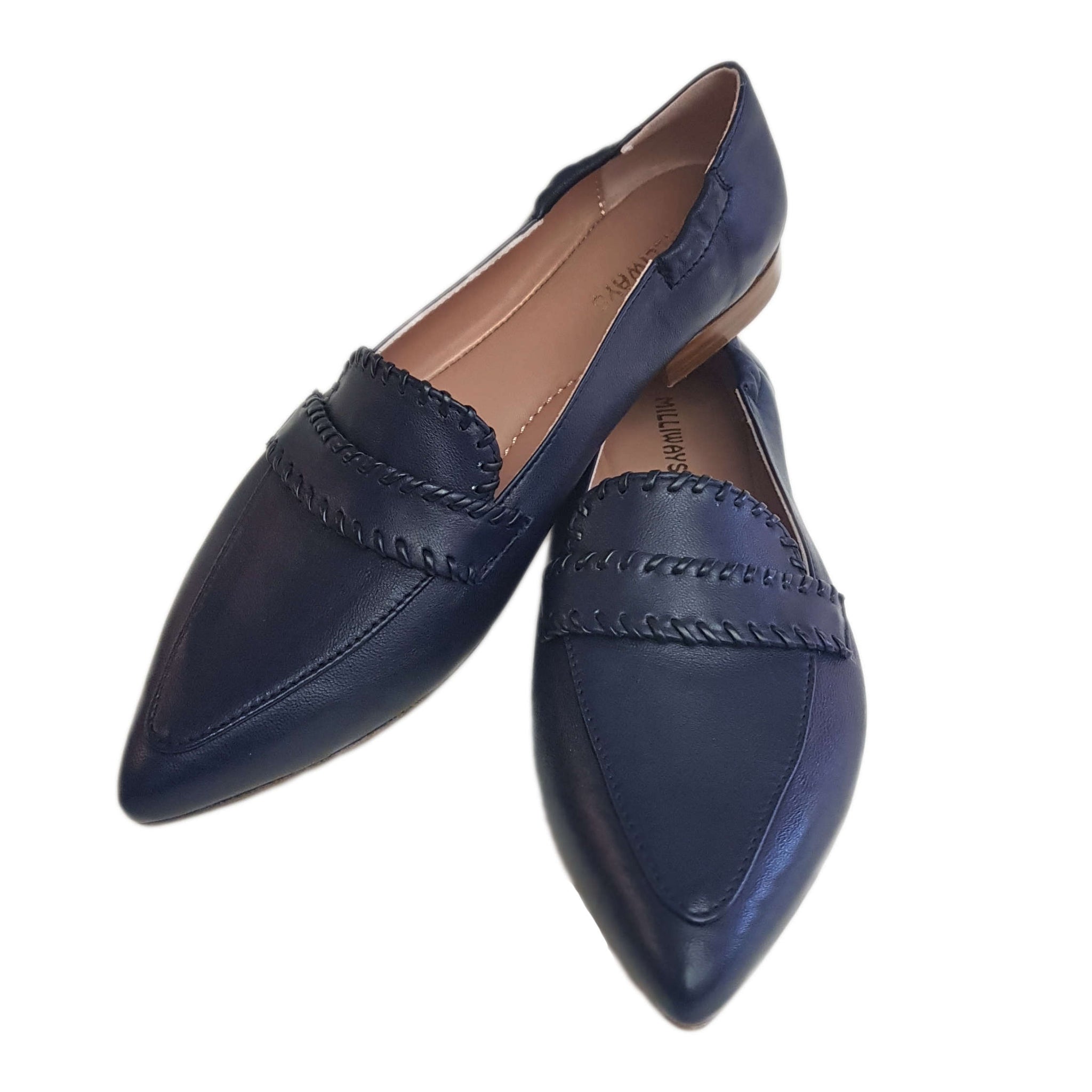 Milliways, Nappalederslipper in Marineblau