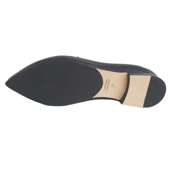 Milliways, flacher Nappalederslipper in Schwarz