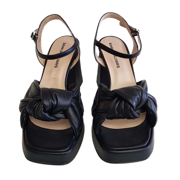 Milliways, Plateau-Sandalette mit Knoten in Schwarz