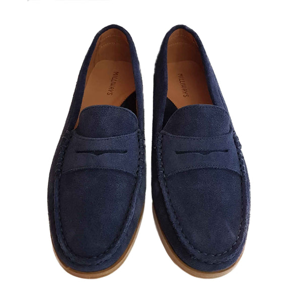 Milliways, Slipper aus Wildleder in Blau