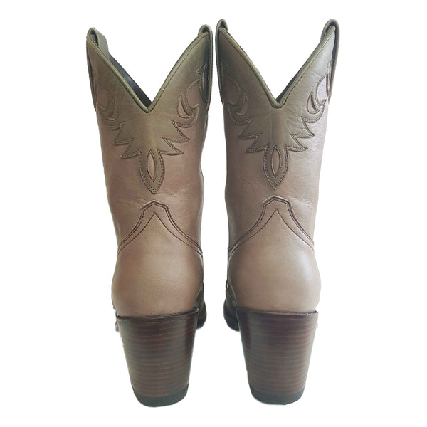 Sendra, handgefertigter Cowboystiefel in Taupe und Olivgrün