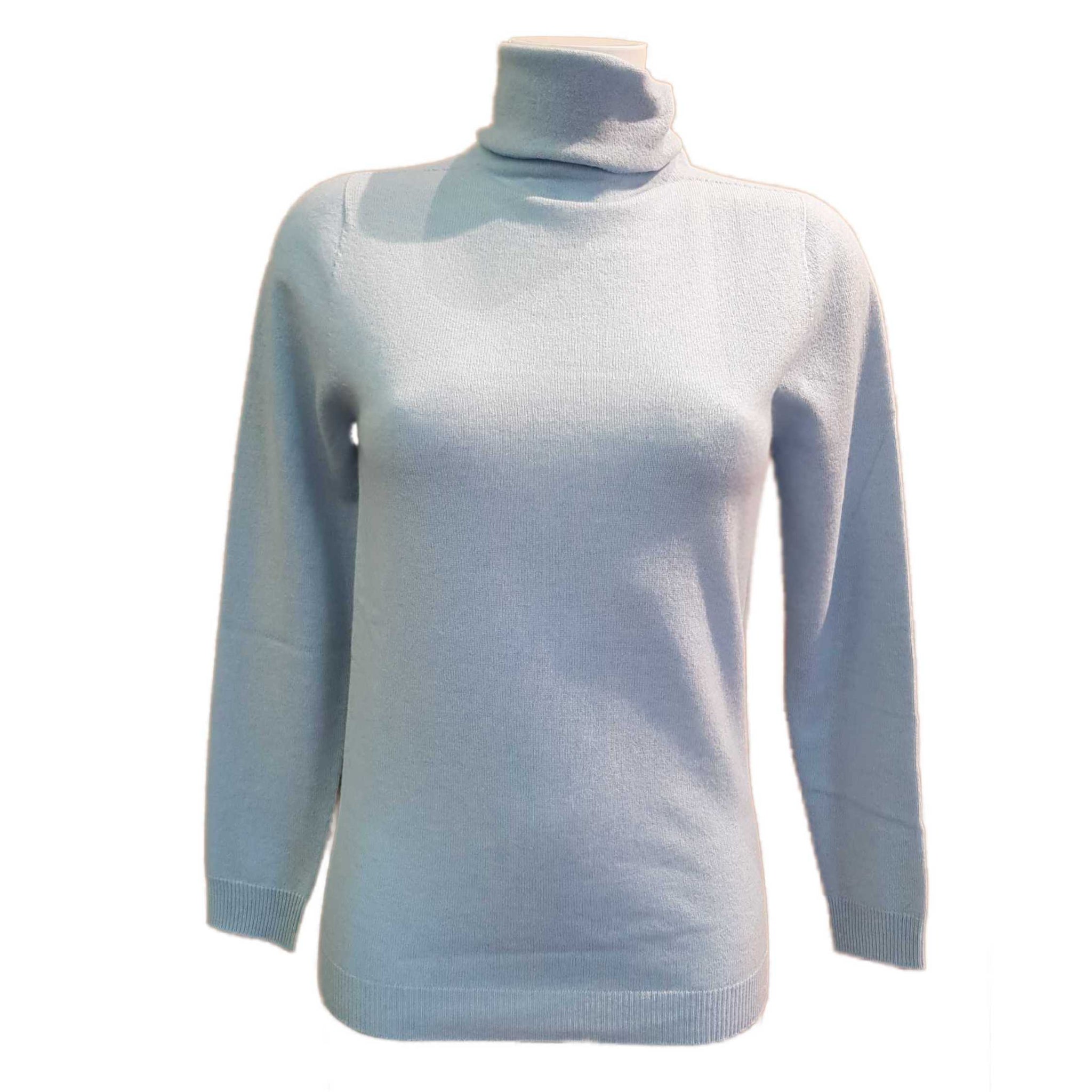 Tabaroni, Cashmere-Rollkragenpullover in Hellblau