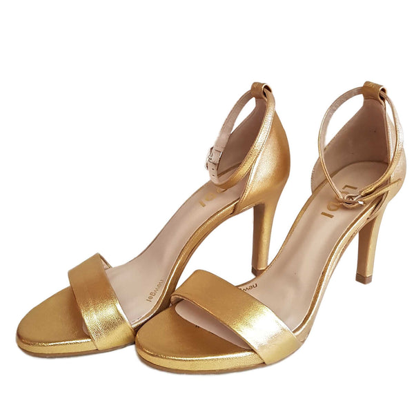 Lodi, Sandalette aus Perlatoleder in Gold