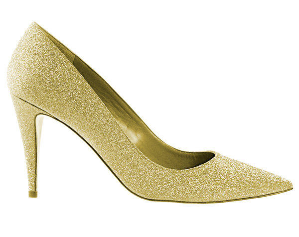 Pura Lopez, Pump mit Goldglitzer