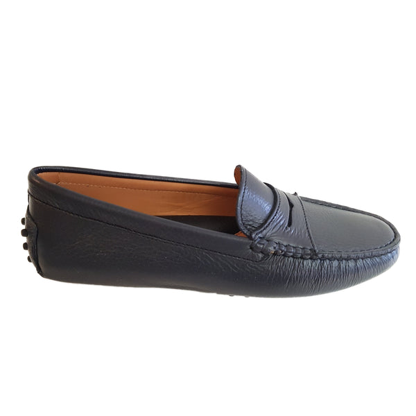 Milliways, dunkelblauer Loafer aus Hirschleder