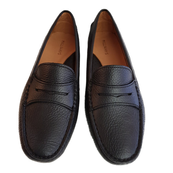 Milliways, schwarzer Loafer aus Hirschleder