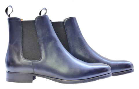 Schuhe & Handwerk, rahmengenähter Chelsea Boot in dunkelblau