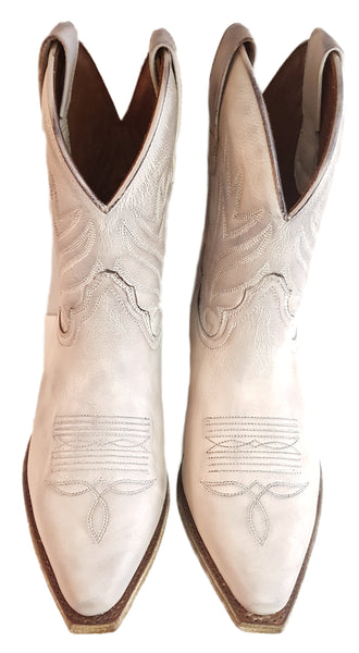 Sendra, handgearbeitete Cowboystiefelette in Greige